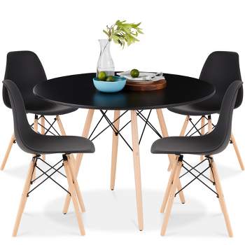 Best Choice Products 5-Piece Compact Mid-Century Modern Dining Set w/ 4 Chairs, Wooden Legs