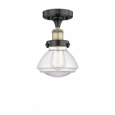 Olean - 1 Light Semi-Flush Mount In Art Deco Style-8.25 Inches Tall and 6.5 Inches Wide