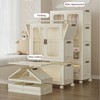 Portable Wardrobe Closet Storage Organizer,Toddler Dresser With Magnetic Doors,4 Cubes, Hanging Rod, 10 Hangers,Wardrobe Storage Cabinet Cream White - 3 of 4