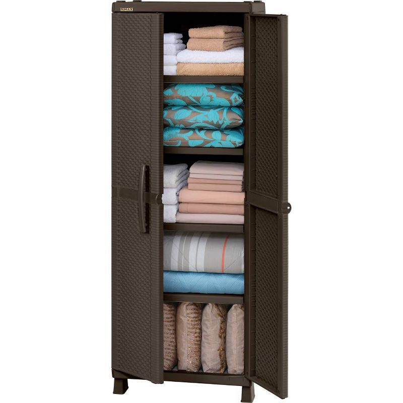 Resin Wicker Utility Cabinet Brown - Inval, 5 of 7
