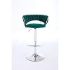 CAVINAS Set of 2 Adjustable Swivel Bar Stools,Velvet Counter Stools with Chrome Footrest & Chrome Base,Bar Chairs for Home Pub & Kitchen Island - 4 of 4