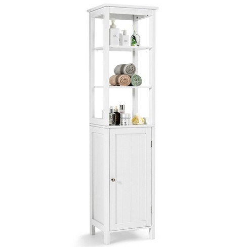 Storage Corner Cabinet, Free Standing with Shelf For Small Space, Bathroom  Floor, Multiple Tiers Shelves Storage Furniture Home Organizer Rack