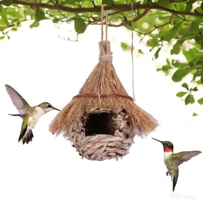ZACHVO Handcrafted Natural Grass Bird Nest - Perfect for Small Birds
