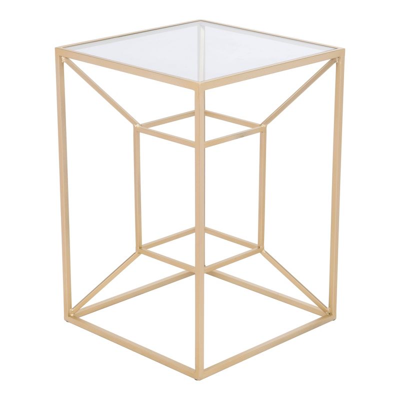 Caine Side Table Clear/Gold - ZM Home, 4 of 9