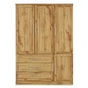 TIRAMISUBEST 4 Door Wardrobe Armoire Closet with 3 Drawers - Mobile Lateral Filing Cabinet, Locking Wheels, Adjustable Shelf - 4 of 4