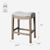 Maven Lane Adrien Rustic Backless Fabric Saddle Seat Counter Height Bar Stool - 4 of 4