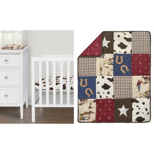 Sweet Jojo Designs Boy Baby Mini Crib Bedding Set - Wild West Cowboy Multicolor 3pc - 1 of 4