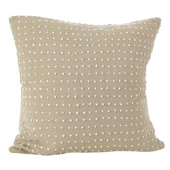 Leilani French Knot Design Throw Pillow Natural - Saro Lifestyle