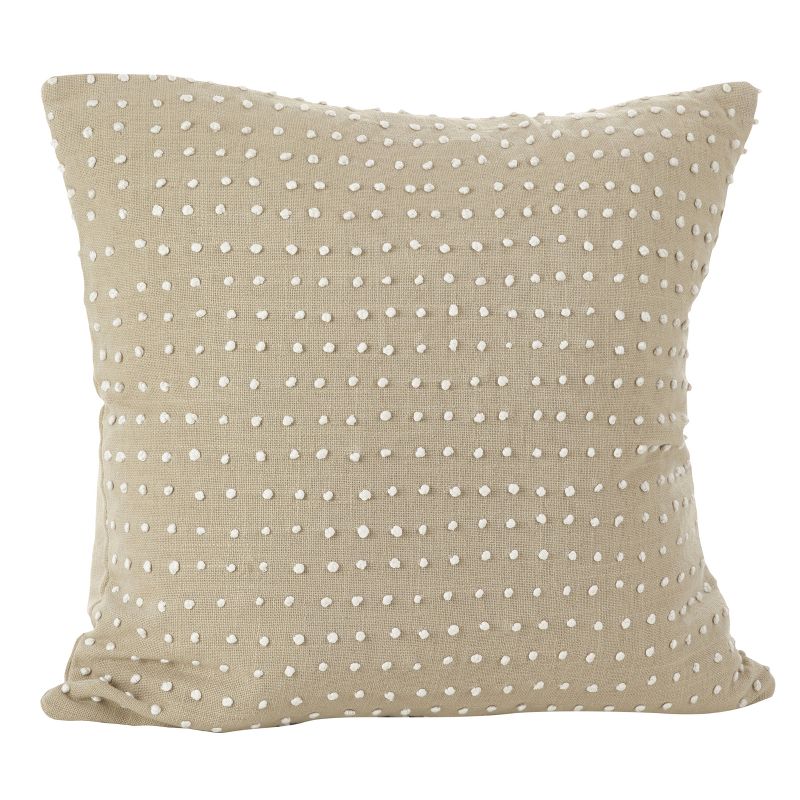 Leilani French Knot Design Throw Pillow Natural - Saro Lifestyle, 1 of 5
