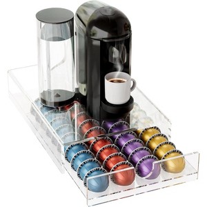 Acrylic Coffee Pod Organizer for Nespresso Vertuo, 40-Capacity Clear Storage Drawer (1-Tier) - 1 of 4