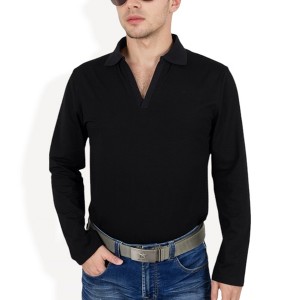 Anna-Kaci Men's Long Sleeve Polo Shirt with Spread Collar and Relaxed Fit - 1 of 4