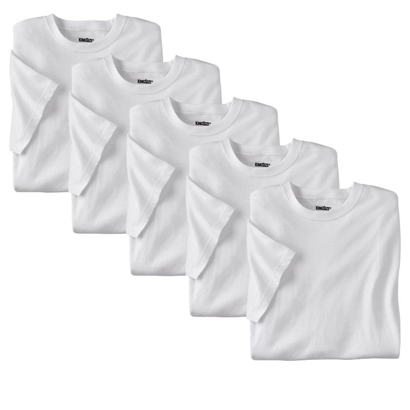 KingSize Men's Big & Tall Cotton Crewneck Undershirt 3-Pack, 1 of 2