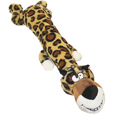 Multipet Dawdler Dudes Leopard Plush Filled Squeak Dog Toy, 20-Inch