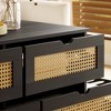 WOWLIVE Wood Coffee Table with 4 Drawers for Living Room, Central Table with Rattan Design - 4 of 4