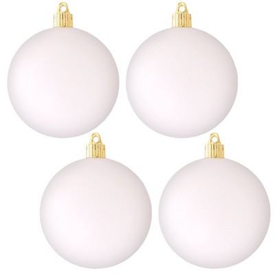 Christmas by Krebs 4ct Cloud White Matte Finish Shatterproof Christmas Ball Ornaments 4" (100mm)