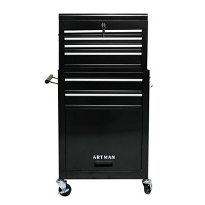Belatt Tool Box - 6 Drawer Removable Tool Cabinet with Locking, Rolling Wheels Metal Tool Storage for Garage, Workshop - Black - 1 of 4
