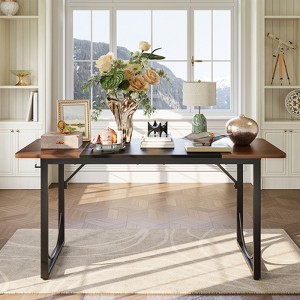 Pinmoco 63" Executive Desk, Large Writing Desk with Metal Frame - 1 of 4