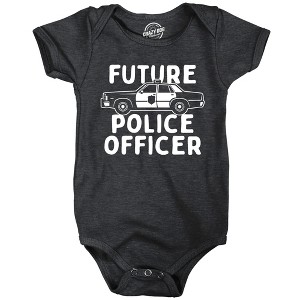 Future Police Officer Baby Bodysuit Funny Sarcastic Cop Graphic Novelty Jumper For Infants - Crazy Dog Baby Bodysuit - 1 of 4