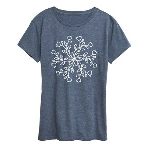 Women's - Instant Message - Pinwheel Floral Circle Short Sleeve Graphic T-Shirt - 1 of 4