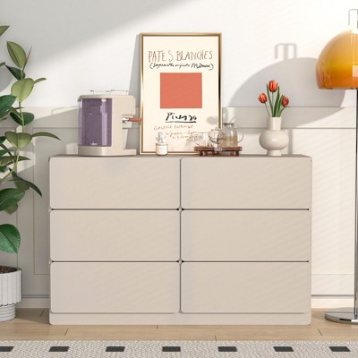 CAVINAS Dresser for Bedroom,Dressers & Chest of Drawers with 6 Drawer for Dining Room,Living Room,Hallway,Kitchen