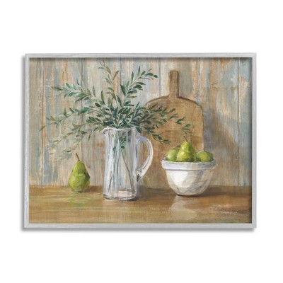 Stupell Industries Rustic Pears Still Life Framed Giclee Art