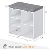 Shoe Storage Bench, 5 Cubbies Storage Rack Bench with Cushion, Entryway Bench - 2 of 4