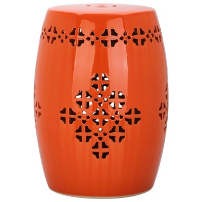 Aveiro Garden Stool - Orange - Safavieh