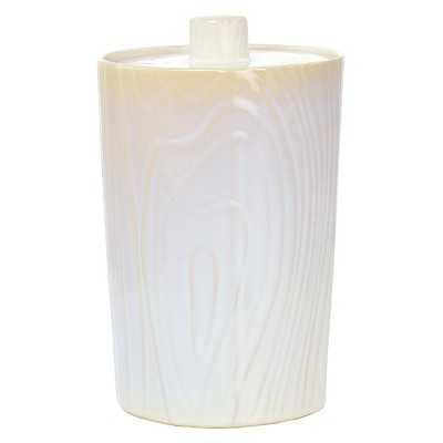 Gibson 5 Inch x 7.65 Inch Stoneware Canister with Lid in Off White