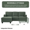 86" Linen L-Shaped Sectional Sofa with Movable Ottoman & Armrest Organizer - 4 of 4