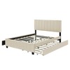 YOOCOZZ Queen Size Velvet Upholstered Platform Bed with 2 Storage Drawers and Twin XL Trundle - 4 of 4