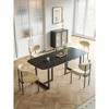 Lesly Black Tabletop With Gold Texture Dining Table for Kitchen Dining Room - 4 of 4