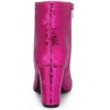 Allegra K Women's Round Closed Toe Zip-Up Sequins Block Heels Ankle Boots - 3 of 4