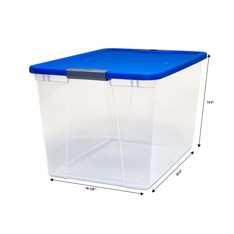 Homz 64 Quart Secured Seal Latch Extra Large Single Clear Stackable Storage Container Tote, Garage, or Basement, 5 of 7