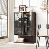 51.25'' Tall LED Lighted Display Cabinet with Tempered Glass Door, Modern Metal Frame Curio Bookshelf for Living Room, Office/Study, Black-ModernLuxe - 3 of 4