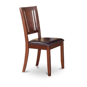 FurniFact,Elegant Wooden Dining Chairs Set of 2 Faux Leather Seat for Kitchen - 1 of 3