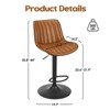 GlasFlength Dining Sets of 2, Adjustable Bar Stools, Leather Bar Stool for bar counters, kitchen islands, dining tables, Brown, 17.3"*14.2"*35.8" - 2 of 4