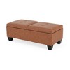 CAVINAS Storage Ottoman Bench, Rectangle Ottoman Foot Rest with Cushioned Top, PU Leather Ottoman with Storage for Living Room, Bedroom End Bench - 3 of 4