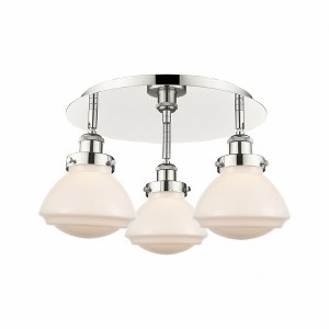 Olean - 3 Light Flush Mount In Art Deco Style-8 Inches Tall and 18.25 Inches Wide - 1 of 1