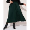 Plus Size Pleated Skirt Women's Plus Size Skirt Elastic Waist Boho Skirts Plus Size Midi Skirts for Curvy Women with Pockets (Black&White,2XL) - 3 of 4