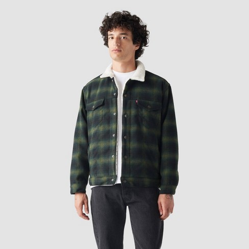 Levi's® Men's Relaxed Fit Faux Shearling Trucker Jacket - Scottie Plaid - image 1 of 2