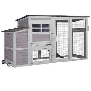 Aivituvin 74.9" Large Chicken House with wheels for 2-3 Hens-AIR31-W - 1 of 4
