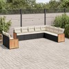 vidaXL Garden Sofa Set Black PE rattan 10-piece set Modular - 2 of 4