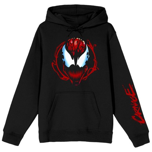 Marvel Universe Publishing Art Archive Carnage Symbiote Long Sleeve Black Adult Hooded Sweatshirt Target