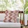26"x26" Deny Designs Angela Minca Squiggly Lines Mocha Mousse Square Outdoor Throw Pillow Brown - 3 of 4