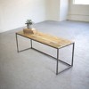 Recycled Display Bench 18"H, Gunmetal Iron & Natural Wood, Gray Finish By Kalalou - 3 of 3