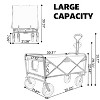 Vynxaria Collapsible Foldable Wagon Cart, Equipped with Wheels and Drink Holders, Ideal for Shopping, Gardening, Sports, Groceries, Camping, Outdoor - 3 of 4