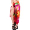 LA LEELA Women's Summer Beach Wrap Bikini Wraps Sarong Coverup Skirt Bathing suit Swimsuit Swimwear Cover Up for Women One Size Red, Floral - 2 of 4
