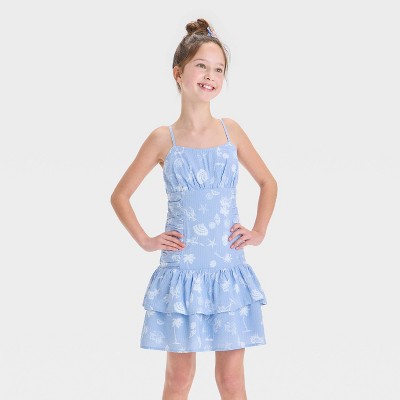 Girls' Drop Waist Strappy Tiered Dress - art class™