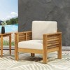 Sapphtopaz Patio Sofa with Shutter-Slat Design & Water-Resistant Cushions, Acacia Wood Outdoor Sofa, Outdoor Club Chair, Outdoor Sofa Chair - 2 of 4