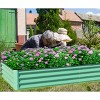 Syemin Metal Deep Root Planter Box Outdoor, Galvanized Garden Bed，or Vegetables, Flowers, Herbs, and Succulents, Green,94.49"*47.25"*11.81" - 3 of 4